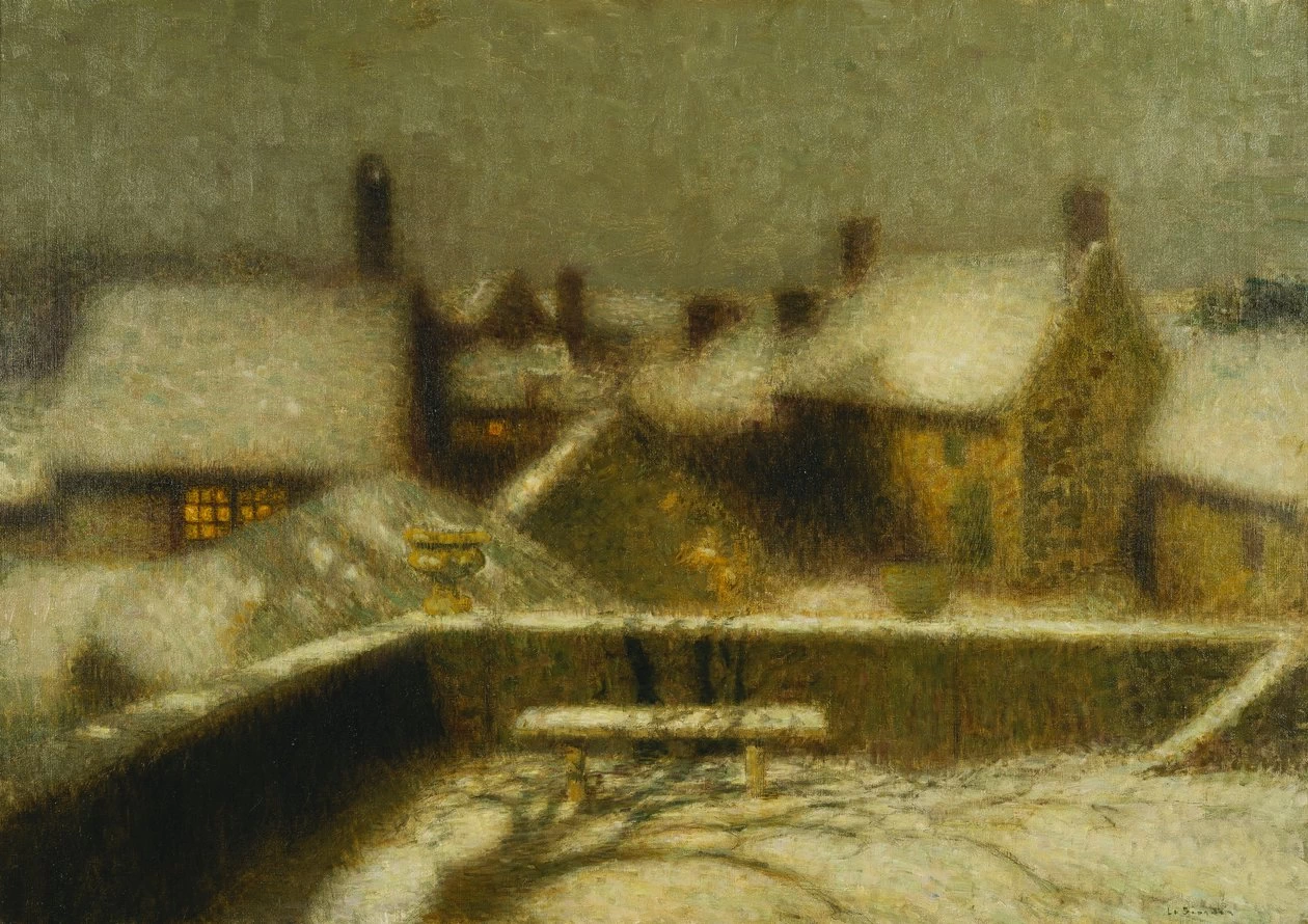 Henri Le Sidaner - Gerberoy nella neve